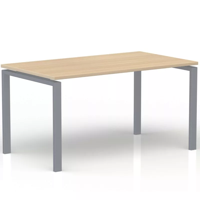 CONECT│Bureau droit L 140 x 80│Chêne naturel - Gris aluminium CONECT│Bureau droit L 140 x 80│Chêne naturel - Gris aluminium