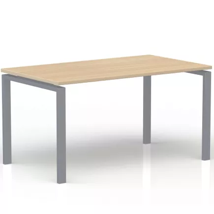 CONECT│Bureau droit L 140 x 80│Chêne naturel - Gris aluminium