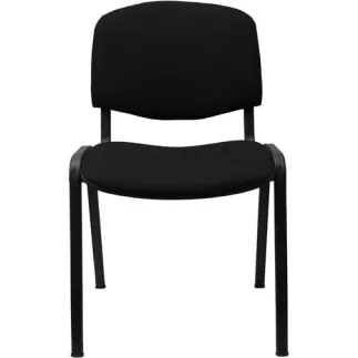 ANTHRA+│Siège visiteurs tissu│4 pieds métalliques noir│Tissu noir