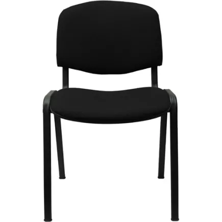 ANTHRA+/PRATIQUE│Siège visiteurs tissu│4 pieds métalliques noir│Tissu noir