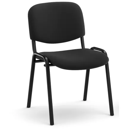 ANTHRA+│Siège visiteurs tissu│4 pieds métalliques noir│Tissu noir