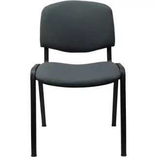 ANTHRA+│Siège visiteurs tissu│4 pieds métalliques noir│Tissu gris orage