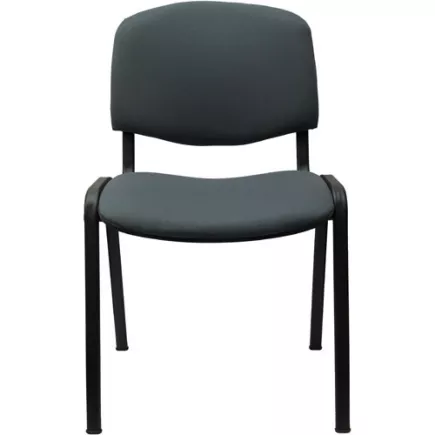 ANTHRA+│Siège visiteurs tissu│4 pieds métalliques noir│Tissu gris orage