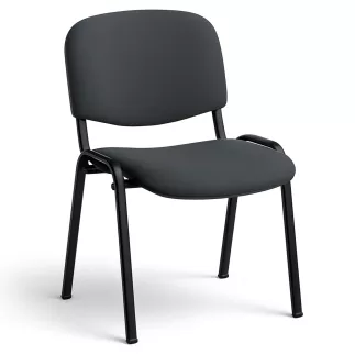 ANTHRA+│Siège visiteurs tissu│4 pieds métalliques noir│Tissu gris orage