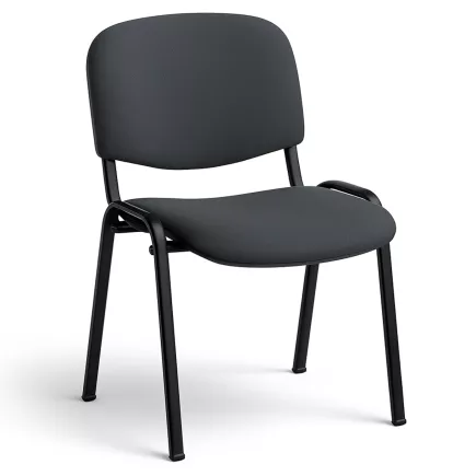 ANTHRA+│Siège visiteurs tissu│4 pieds métalliques noir│Tissu gris orage