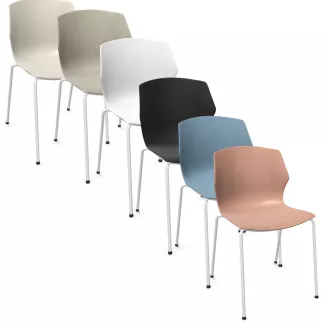 MY FRILL│Chaise Monocoque│4 pieds acier blanc│Coloris à choix