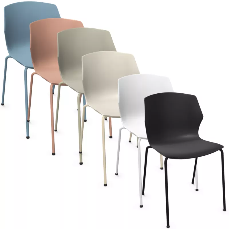 MY FRILL│Chaise Monocoque│4 pieds acier assortis│Coloris à choix