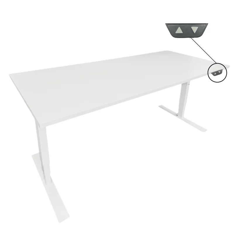 LISTA LO│Bureau électrique L 180xp80│Goulotte│Blanc LISTA LO│Bureau électrique L 180xp80│Goulotte│Blanc