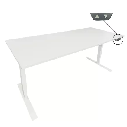 LISTA LO│Bureau électrique L 180xp80│Goulotte│Blanc