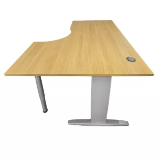 IDOL│Bureau retour à droite L160/80xP120/60│Chêne clair/Gris aluminium