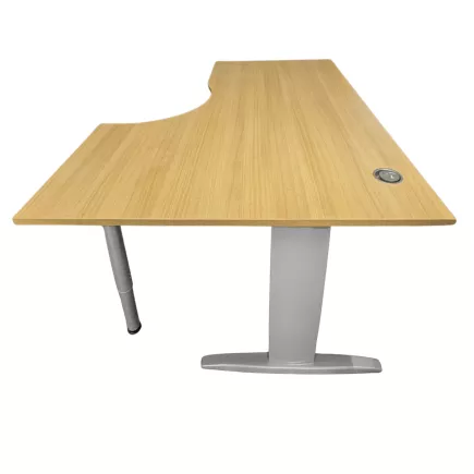 IDOL│Bureau retour à droite L160/80xP120/60│Chêne clair/Gris aluminium