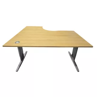 IDOL│Bureau retour à droite L160/80xP120/60│Chêne clair/Gris aluminium