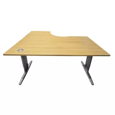 IDOL│Bureau retour à droite L160/80xP120/60│Chêne clair/Gris aluminium