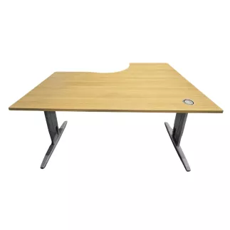 IDOL│Bureau retour à gauche L 160/80 x P 120/60│Chêne clair/Gris aluminium