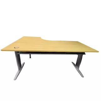 IDOL│Bureau retour à droite L180/80xP120/60│Chêne clair/Gris aluminium