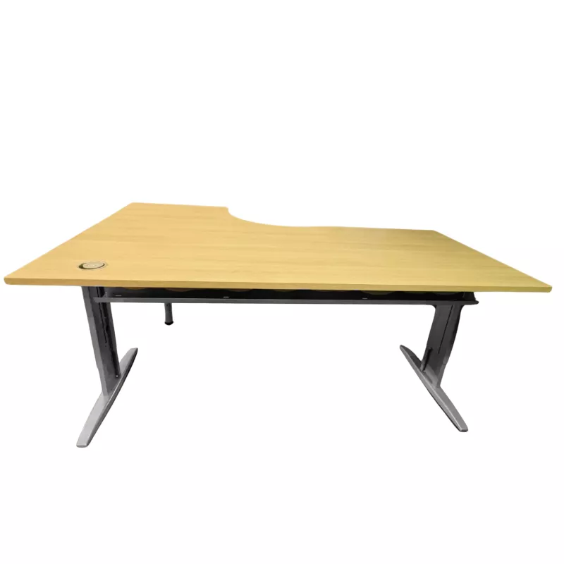 IDOL│Bureau retour à droite L180/80xP120/60│Chêne clair/Gris aluminium