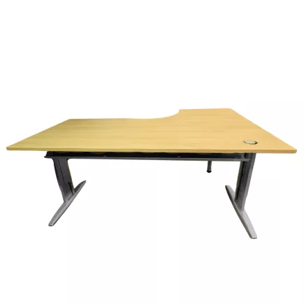 IDOL│Bureau retour à gauche L180/80xP120/60│Chêne clair/Gris aluminium