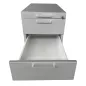 LO LISTA│Caisson sous bureau 9666 - 4 Tiroirs│Poignées carrées│Profondeur 80 cm│Gris aluminium LO LISTA│Caisson sous bureau 9666 - 4 Tiroirs│Poignées carrées│Profondeur 80 cm│Gris aluminium