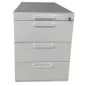 LO LISTA│Caisson sous bureau 9666 - 4 Tiroirs│Poignées carrées│Profondeur 80 cm│Gris aluminium LO LISTA│Caisson sous bureau 9666 - 4 Tiroirs│Poignées carrées│Profondeur 80 cm│Gris aluminium