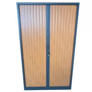 ARIV│Armoire rideau L120xH198 cm│Poirier/anthracite