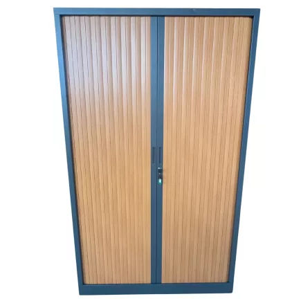 ARIV│Armoire rideau L120xH198 cm│Poirier/anthracite