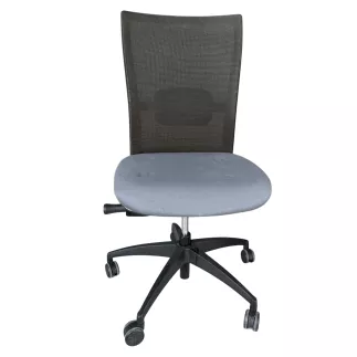 STEELCASE │Fauteuil de travail sans accoudoirs │Dossier résille noire │Placet tissu gris orage
