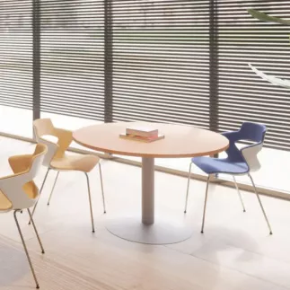 ENSEMBLE│Table ronde pied central│120 cm│ 4-5 personnes