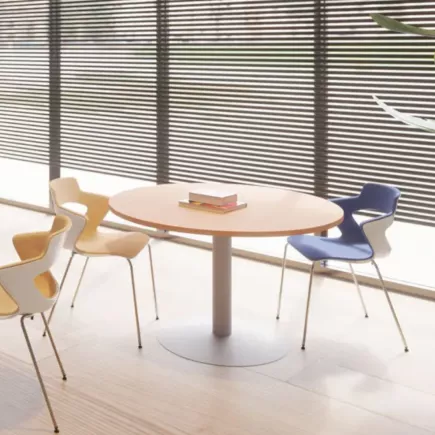 ENSEMBLE│Table ronde pied central│120 cm│ 4-5 personnes