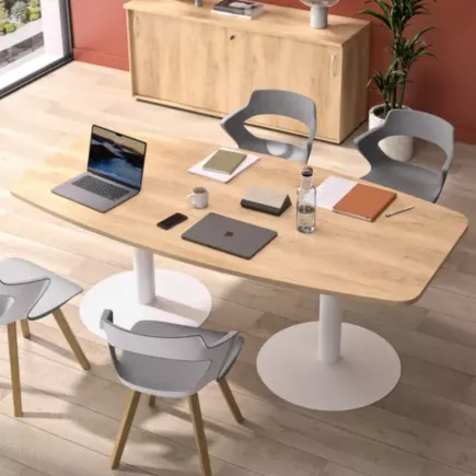 ENSEMBLE│Table tonneau│L200xP100│2 pieds│6-8 personnes