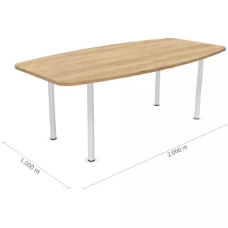 ENSEMBLE│Table tonneau│L200xP100│4 pieds│6-8 personnes