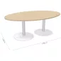 ENSEMBLE│Table ovale│L200xP120│2 pieds│6-8 personnes