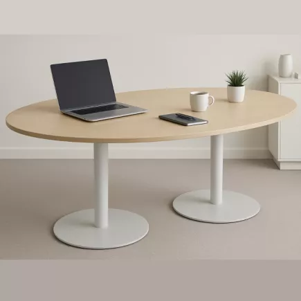 ENSEMBLE│Table ovale│L200xP120│2 pieds│6-8 personnes