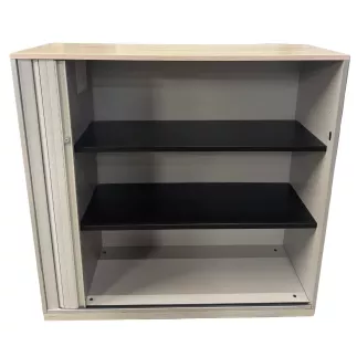 STEELCASE │Armoire rideau L 120 x H 117 cm│Gris Aluminium/Erable