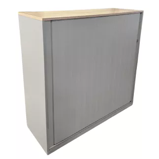 STEELCASE │Armoire rideau L 120 x H 117 cm│Gris Aluminium/Erable
