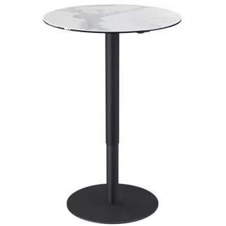ORLANDO LIFT │Table hauteur réglable ronde Ø 75 │Piètement acier laqué noir mat│Coloris à choix