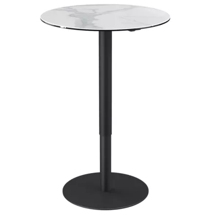 ORLANDO LIFT │Table hauteur réglable ronde Ø 75 │Piètement acier laqué noir mat│Coloris à choix