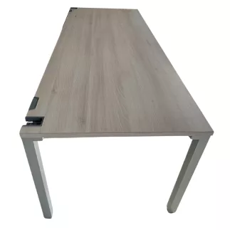 STEELCASE│Bureau L 200 x P 80│Noyer/Gris aluminium