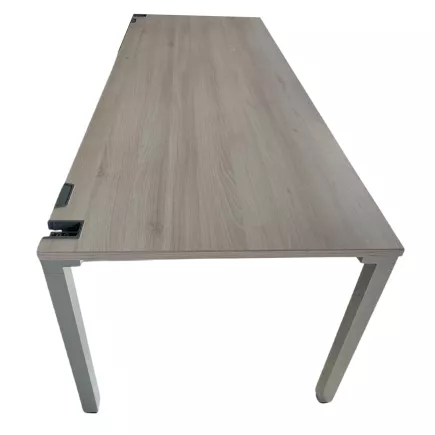 STEELCASE│Bureau L 200 x P 80│Noyer/Gris aluminium