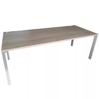 STEELCASE│Bureau L 200 x P 80│Noyer/Gris aluminium