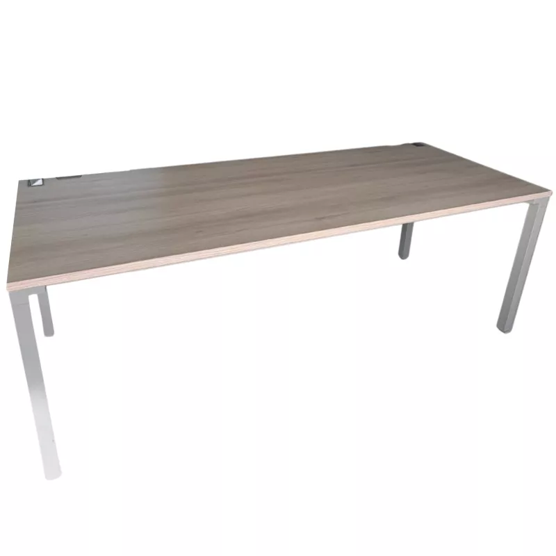 STEELCASE│Bureau L 200 x P 80│Noyer/Gris aluminium