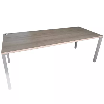 STEELCASE│Bureau L 200 x P 80│Noyer/Gris aluminium