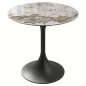 DIABOLO│Table ronde ø75 X H75 cm│Plateau marbre à choix/Piétement noir mat