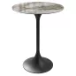 DIABOLO│Table ronde ø75 x H100 cm│Plateau marbre à choix/Piétement noir mat