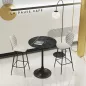 DIABOLO│Table ronde ø75 x H100 cm│Plateau marbre à choix/Piétement noir mat