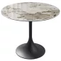 DIABOLO│Table ronde ø90 x H75 cm│Plateau marbre à choix/Piétement noir mat