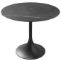 DIABOLO│Table ronde ø90 x H75 cm│Plateau marbre à choix/Piétement noir mat