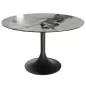 DIABOLO│Table ronde ø120 x H75 cm│Plateau marbre à choix/Piétement noir mat