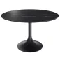 DIABOLO│Table ronde ø120 x H75 cm│Plateau marbre à choix/Piétement noir mat