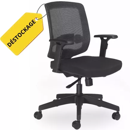 EQUILIBRE│Fauteuil de travail avec soutien lombaire│Noir