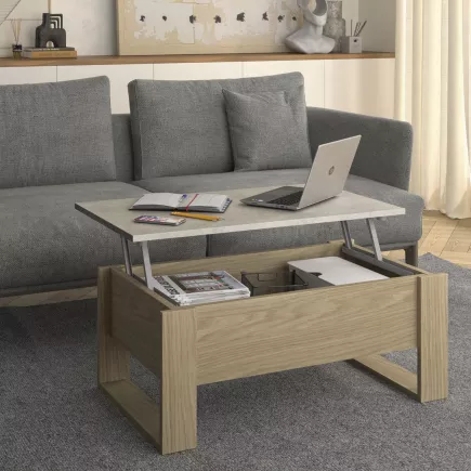DENVER│Table basse relevante "Up&Down"│52x90xh40/52 cm│Chêne rockwood
